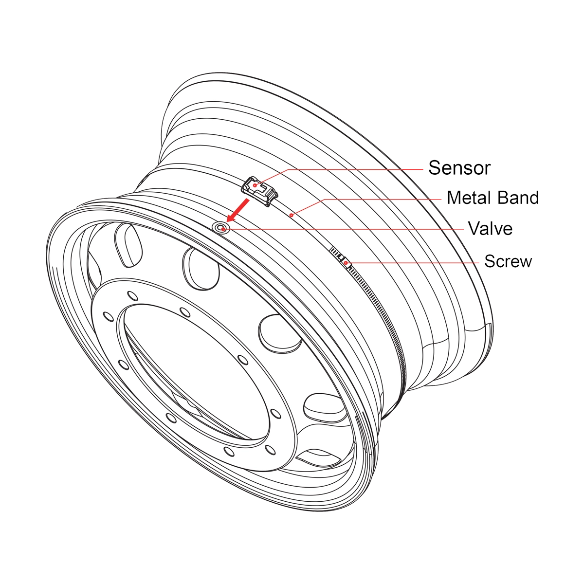 CVS-A01 METAL STRAP PROGRAMMABLE CV TPMS SENSOR - Image 5