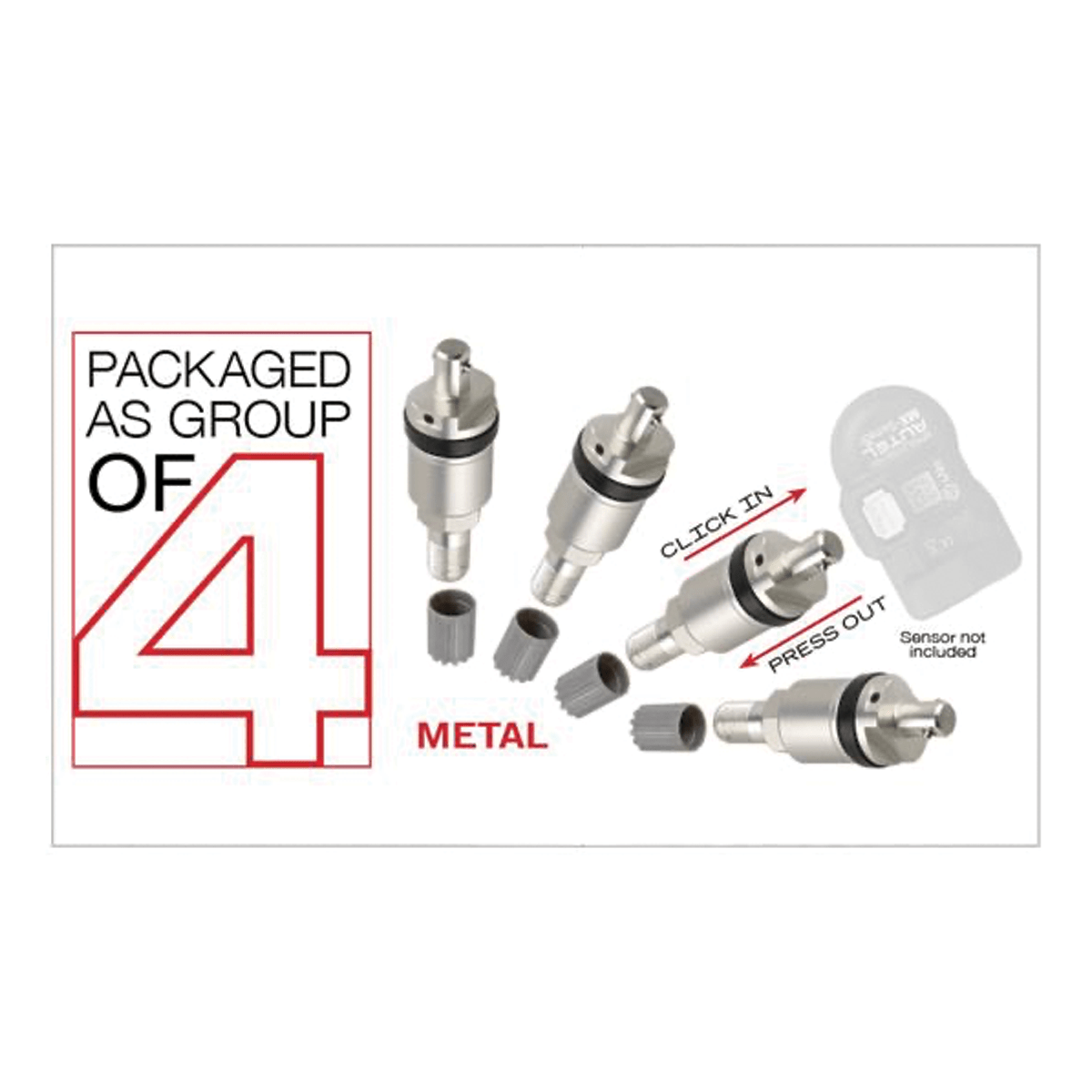 Autel 4 Metal Press-in Valve Stems for 1-Sensor - Image 5